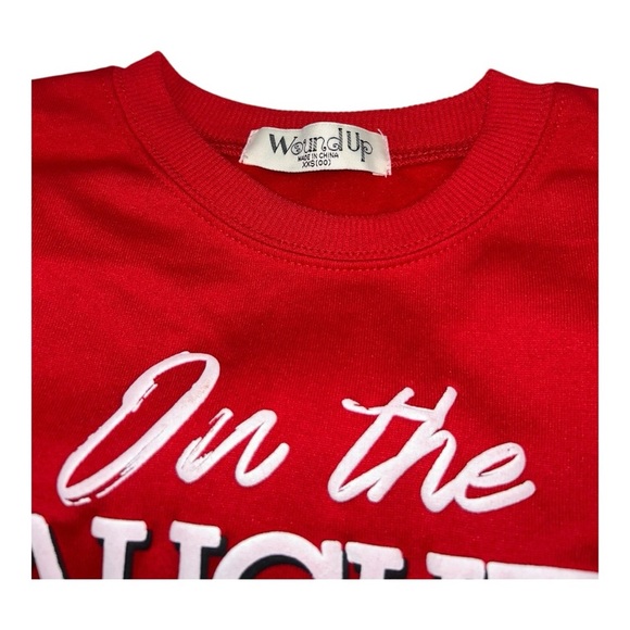 Women’s Christmas Naughty List Graphic Pullover Sweatshirt Long Sleeves, Sz XXS - Picture 6 of 10